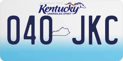 KY license plate 040JKC