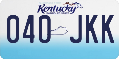 KY license plate 040JKK