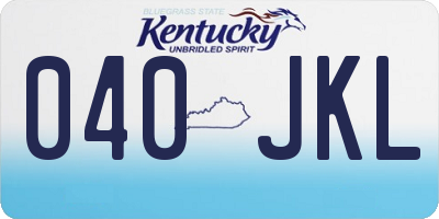 KY license plate 040JKL