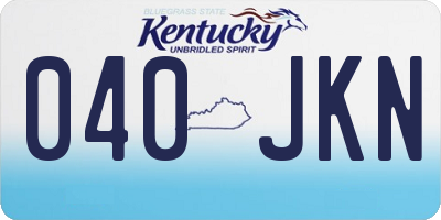 KY license plate 040JKN