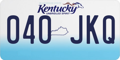 KY license plate 040JKQ