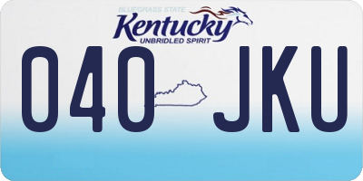 KY license plate 040JKU