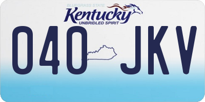 KY license plate 040JKV