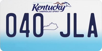 KY license plate 040JLA