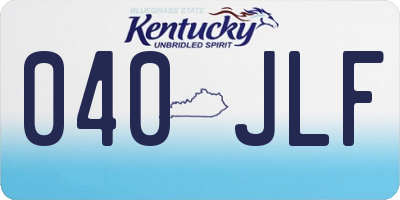KY license plate 040JLF