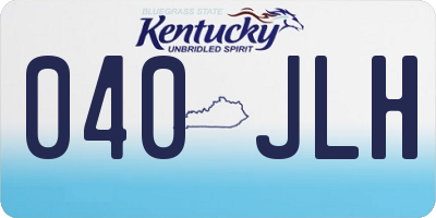 KY license plate 040JLH