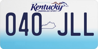 KY license plate 040JLL