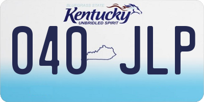 KY license plate 040JLP