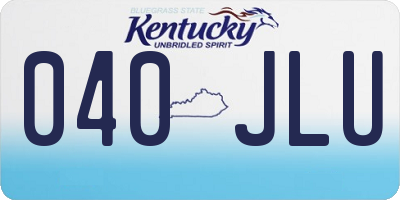 KY license plate 040JLU