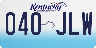 KY license plate 040JLW