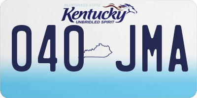 KY license plate 040JMA