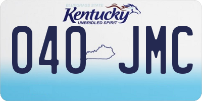 KY license plate 040JMC