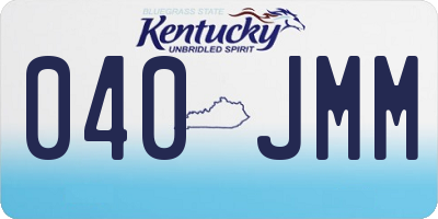 KY license plate 040JMM