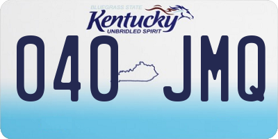 KY license plate 040JMQ