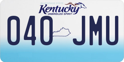 KY license plate 040JMU
