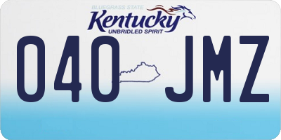 KY license plate 040JMZ