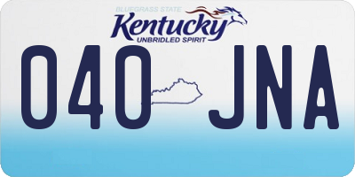 KY license plate 040JNA