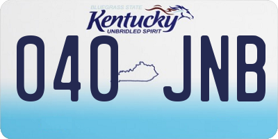 KY license plate 040JNB