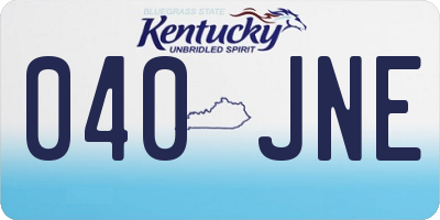 KY license plate 040JNE