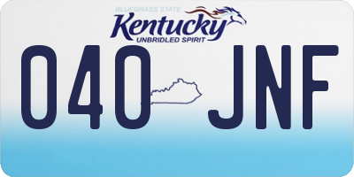 KY license plate 040JNF