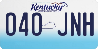 KY license plate 040JNH