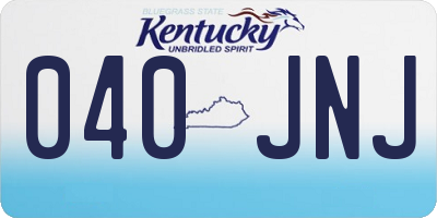 KY license plate 040JNJ