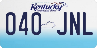 KY license plate 040JNL