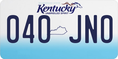 KY license plate 040JNO