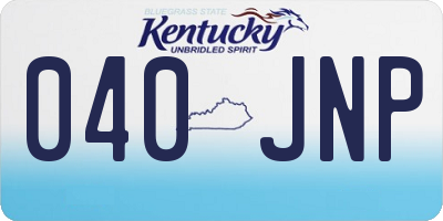 KY license plate 040JNP