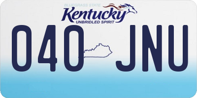 KY license plate 040JNU