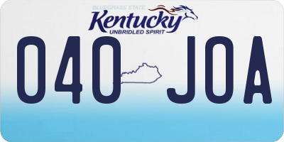 KY license plate 040JOA