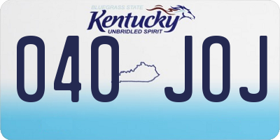 KY license plate 040JOJ