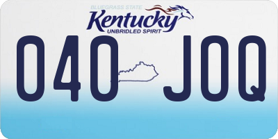 KY license plate 040JOQ