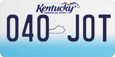 KY license plate 040JOT