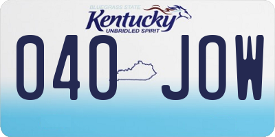 KY license plate 040JOW