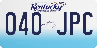 KY license plate 040JPC