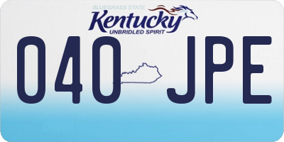 KY license plate 040JPE