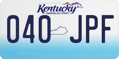 KY license plate 040JPF