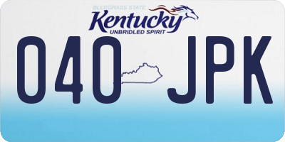 KY license plate 040JPK