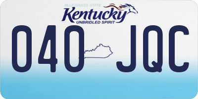 KY license plate 040JQC