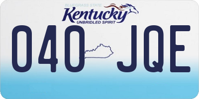 KY license plate 040JQE