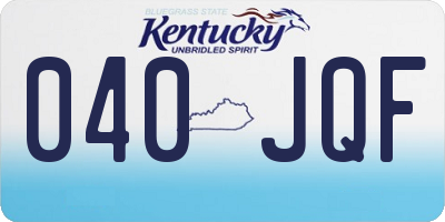 KY license plate 040JQF