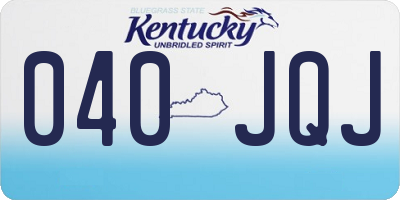KY license plate 040JQJ