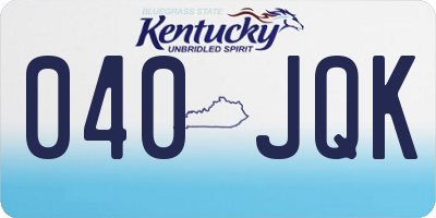 KY license plate 040JQK