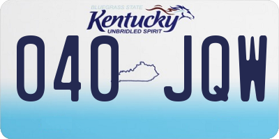 KY license plate 040JQW