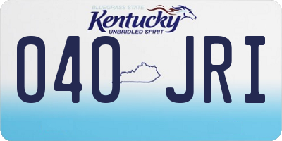 KY license plate 040JRI
