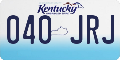 KY license plate 040JRJ