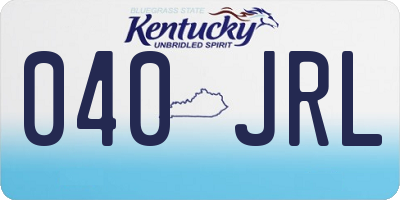 KY license plate 040JRL