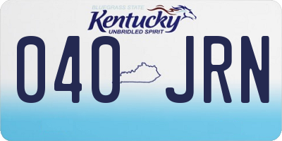 KY license plate 040JRN
