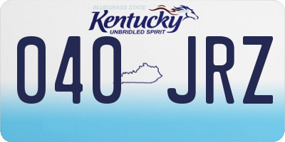 KY license plate 040JRZ